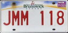 New Brunswick, Canada License Plate. Exp. 2021