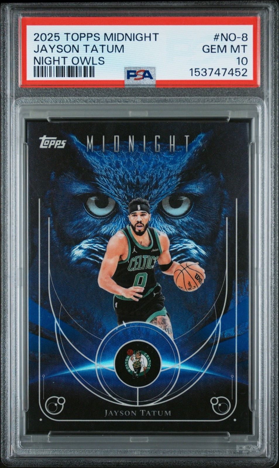2025-26 Topps Midnight - Night Owls Jayson Tatum #NO-8 PSA 10 GEM MINT POP 1