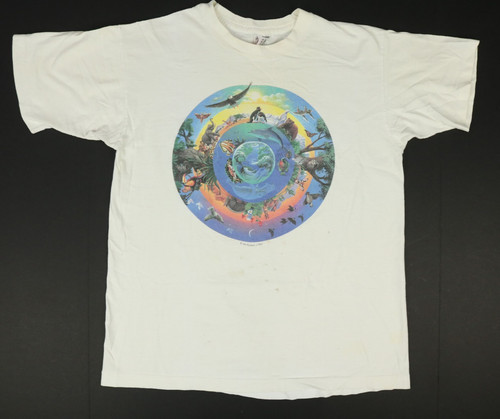 Vintage 90s Human-i-Tees Circle Of Life Shirt Size L Large Made In USA