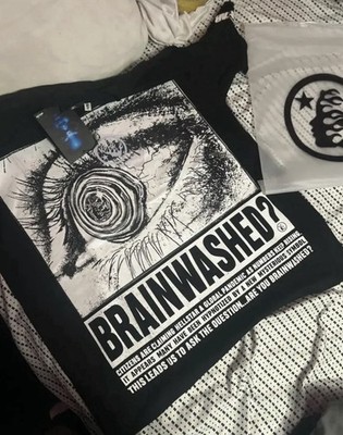 hellstar Brainwashed Black Graphic Print Logo T-Shirt Men's Size M Regular
