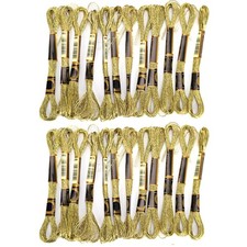  24Pcs CrossStitch Thread Light Gold Embroide...