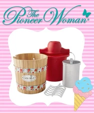 FOR PARTS/DECOR Pioneer Woman 4QT Ice Cream Maker - Sweet Rose