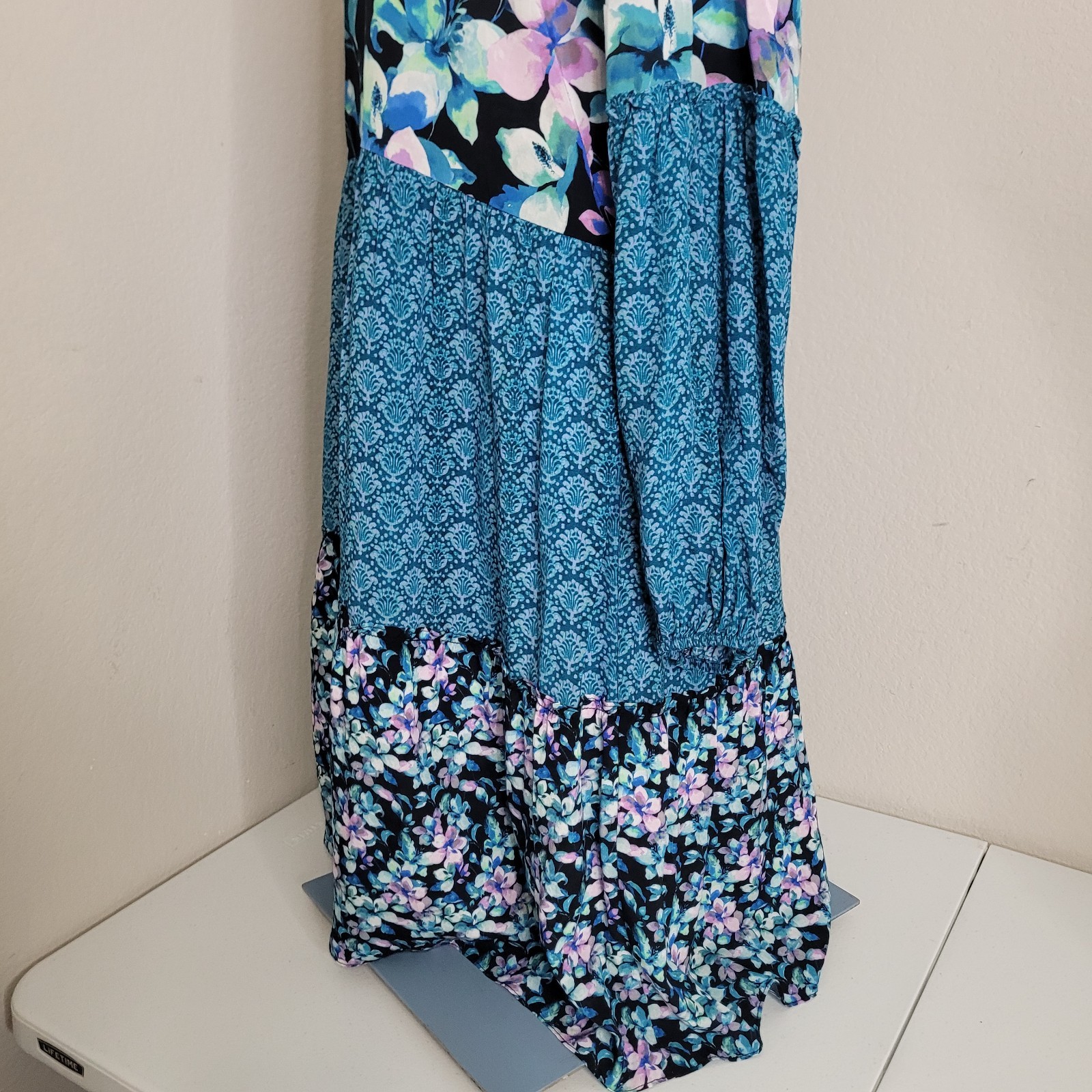 Soft Surroundings Small Dress patchwork midi keyh… - image 9