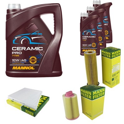 MANN Inspektionspaket 8L MANNOL Ceramic Pro 10W-40 für Mercedes-Benz E-Klasse
