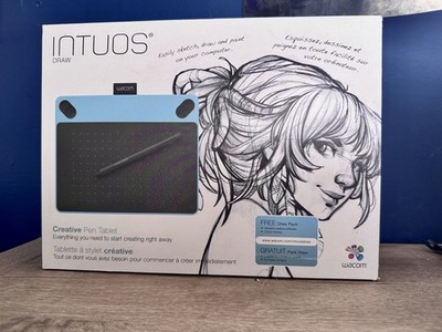 Wacom Intuos Draw CTL-490 Small Creative Pen Graphic Design Tablet Mint Blue Box