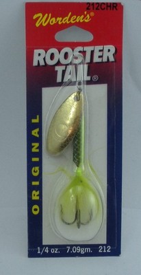 Wordens 212-CHR Rooster Tail Spinner 1/4 oz. Chartreuse