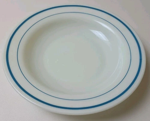 VTG PYREX Tableware By Corning Blue Double Band Soup/Pasta Bowl #715