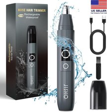 Ear and Nose Hair Trimmer with LED indicator USB Rechargeable Water Resistant