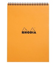 Rhodia A4 Orange Wirebound Notepad 80 Sheets Acid Free Graph Paper