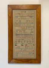 Vintage American Sampler Repro von Marker 18. Hannah Breed - 1756