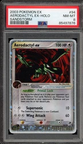 Pokemon Aerodactyl ex EX Sandstorm Holo Ultra Rare #94 PSA 8