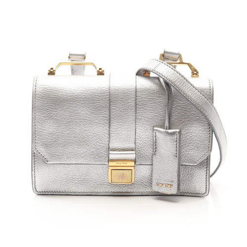 miu miu MADRAS Shoulder Bag Gold Leather Women's with Authenticity card #RCB5183