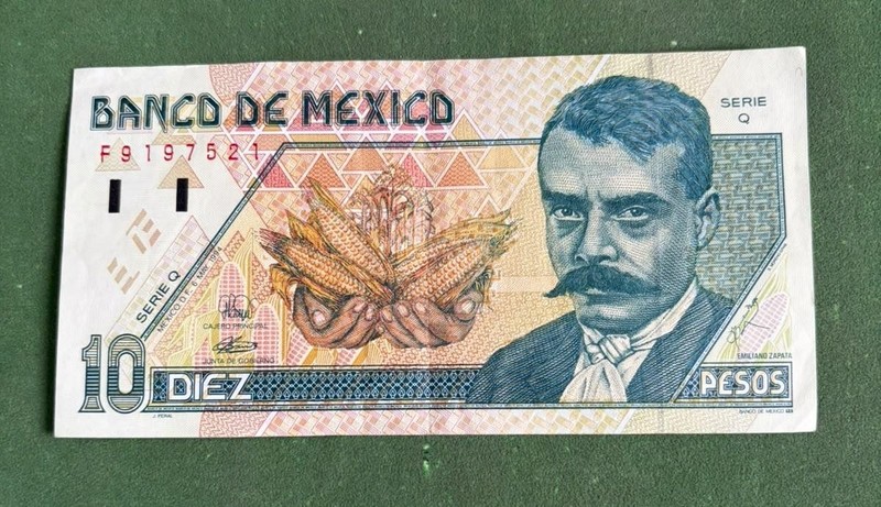 1994 BANCO DE MEXICO 10 PESOS EMILIANO ZAPATA BANK NOTE XF