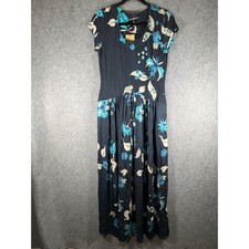 Peruvian Connection Moonflower Dress Navy Blue Floral Women S Boho Feminine