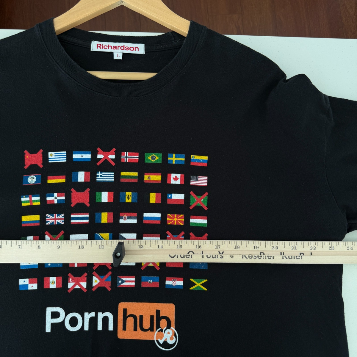 RICHARDSON X Pornhub Shirt Mens Large Black Banned In Pullover 