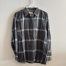 The Normal Brand Small Cotton Grey Plaid Skipper Boyfriend Button Up Shirt NWT