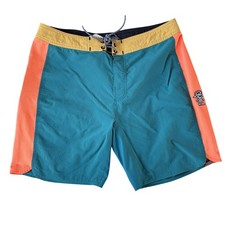 Rip Curl Board Shorts Mens 33 Blue Orange Mirage 3/2/One Light Beach Swim Trunks
