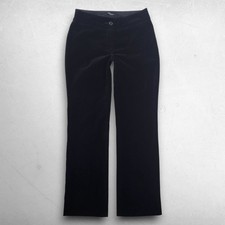 Karen Kane Velvet Pants Wide Leg Front Welt Pockets Women 4 Black Elegant Chic