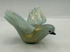 Vintage Barovier Toso Murano Blue W/ Gold Leaf  Inclusion Bird Italy