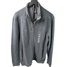 CK Calvin Klein Full Zip Gray Sweater Sweatshirt Large NWT Men's Mock Neck