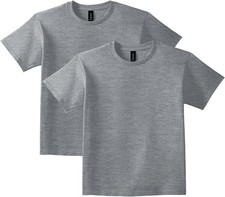 Gildan Youth Ultra Cotton T-Shirt, Style G2000B, Small, Sport Grey 2-pack