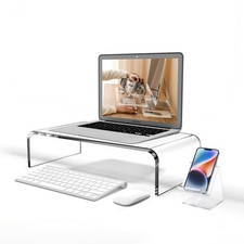 Premium Acrylic Monitor Stand  Clear Laptop Riser for Desk, Office and Home ...