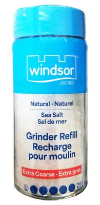 Windsor Natural Sea Salt, Grinder Refill, Extra Coarse, 255g/8.9 oz