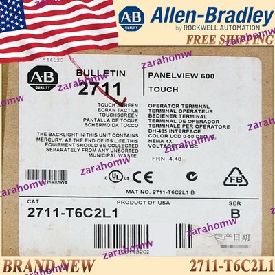 New Factory Sealed 2711-T6C2L1/B AB PanelView Terminal 2711T6C2L1 serB Free Ship
