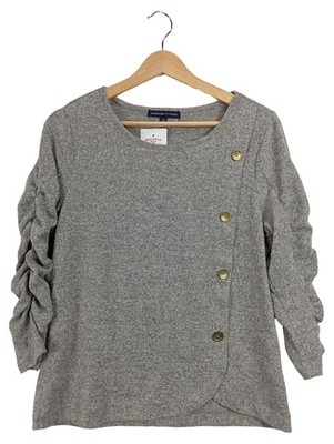 Adrienne Vittadini Damen Pullover Gr. 38/M Grau Casual