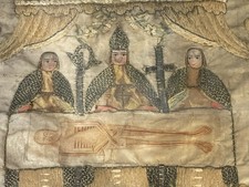 uralte Klosterarbeit Grabtuch Besancon Turin Jesus Christus Reliquie Seide antik