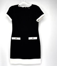 Tommy Hilfiger Shift Dress Women's 6 Black & White Short Sleeve Career