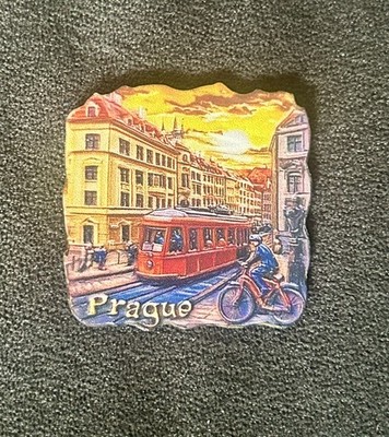 Souvenir 3D Kühlschrank Fridge Magnet Prague Tram, Prag Bahn, Tschechien Czech