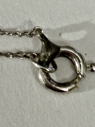 18” Sterling Silver Necklace Dainty Bell W/Dangling Heart &Gem - Picture 5 of 7