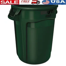 Heavy Duty Round Plastic Garbage Can Commercial Use Stackable Ergonomic Design
