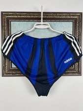 Vintage 90's Adidas Blue Black Run Shorts Mens Athletic Sport Sprinter Size M