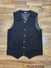 Wyoming Traders 100% Virgin Wool Western Vest Men’s XL Black Cowboy Ranchwear