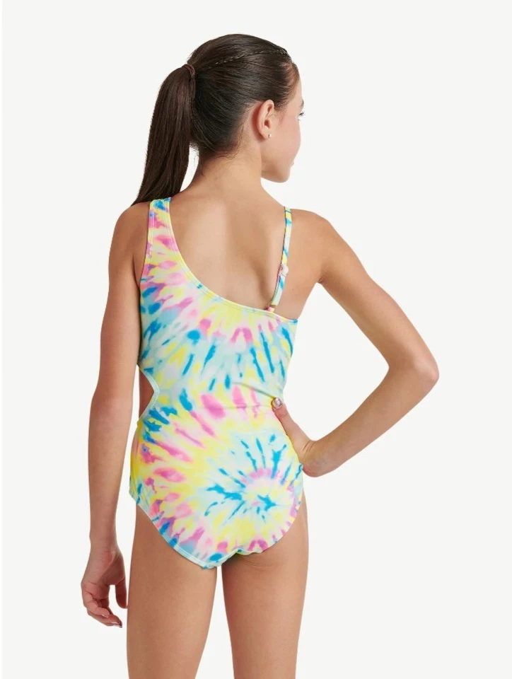 Traje de baño Justice Girls talla XL 16-18 Justice Tie Dye Peace 1 pieza nuevo con etiquetas Foto 3 de 4