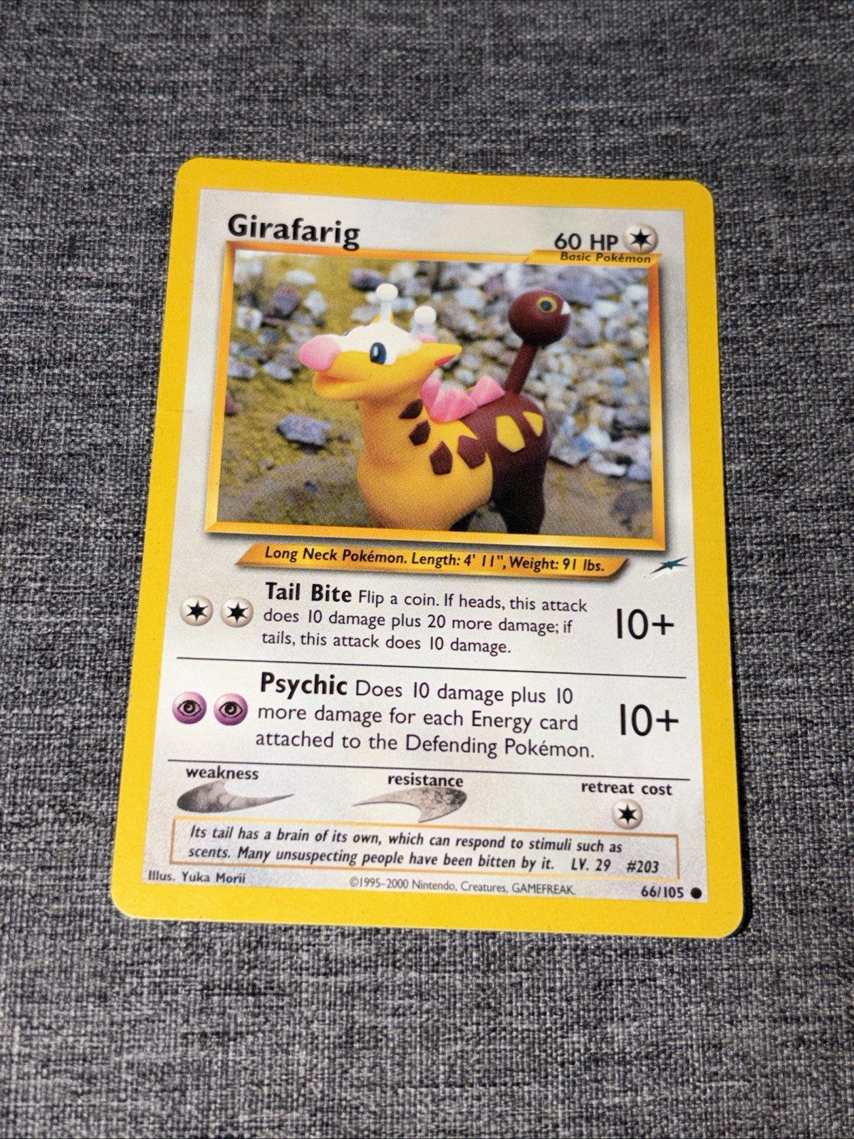 Girafarig 66/105 Common Neo Destiny Pokemon Unlimited HP Played