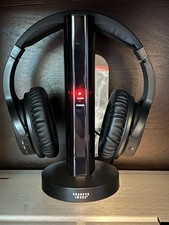 Sharper Image Wireless TV Headphones, Black, Good Condition