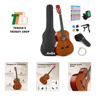 36'' Acoustic Guitar for Beginners Kids Youth 3/4 Size Dreadnought Travel Guit...