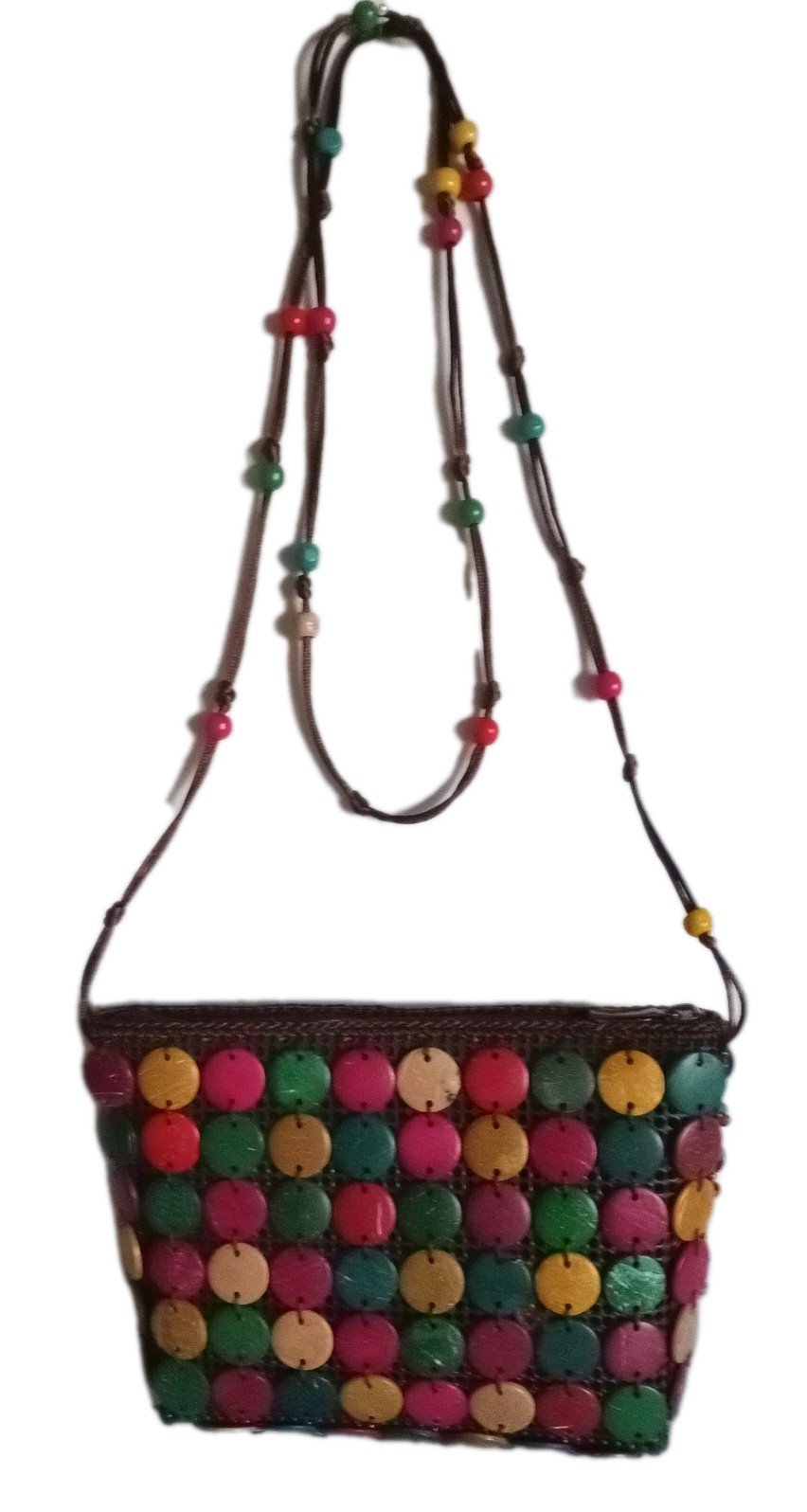 Coconut Shell Multi-colored shell Antigua Crossbo… - image 2