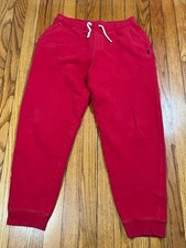 Polo Ralph Lauren Jogger Sweatpants Red Fleece Logo Boys Size XL
