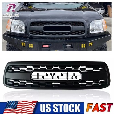 Front Bumper Grille For 1st Gen Tundra 2000 2001 2002 Matte Black Mesh Grill ABS