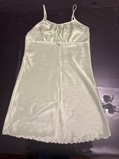 Vintage Silk Nightgown Women  s Slip Dress Y2K Lime Green See Measurements Read