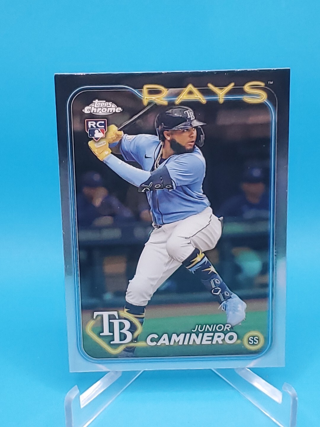 Junior Caminero 2024 Topps Chrome RC #213 Refractor - Tampa Bay Rays Rookie