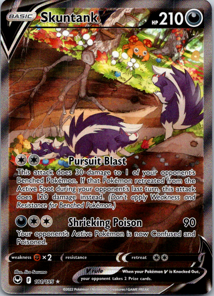 skuntank v pokemon card price Skuntank V - 181/195 - Pokemon Silver Tempest Alternate Art Card Near Mint