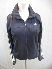 Adidas Size M Womens Black Full Zip Stand Collar Pocket Athletic Jacket 215