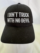 The Classics Yupoong Trucker Cap Hat Black Snapback I Don't Truck With No Devil