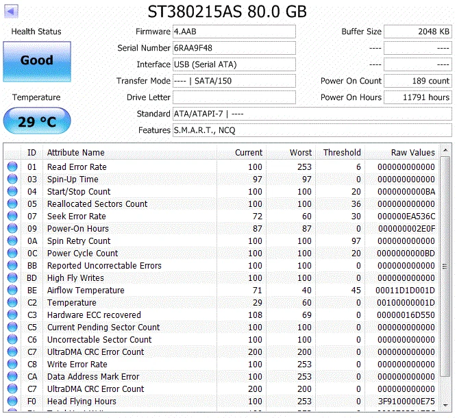 Seagate ST380215AS 9CY111-310 3.5" 80GB SATA 7200 RPM Hard Disk Drive - Image 3 of 4