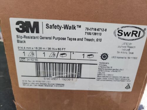 3M Safety Walk 36" x 60' General Purpose Slip Resistant 610 Black - Picture 2 of 3